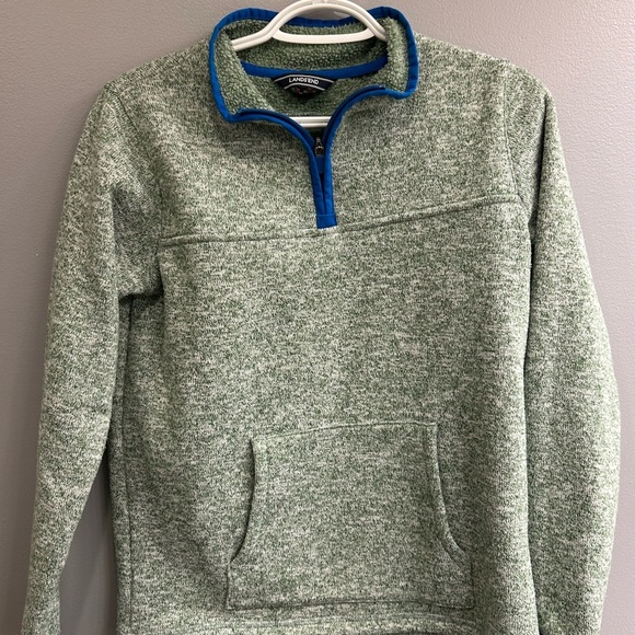 Lands' End Green Pullover with Blue Trim - Picture 1 of 5